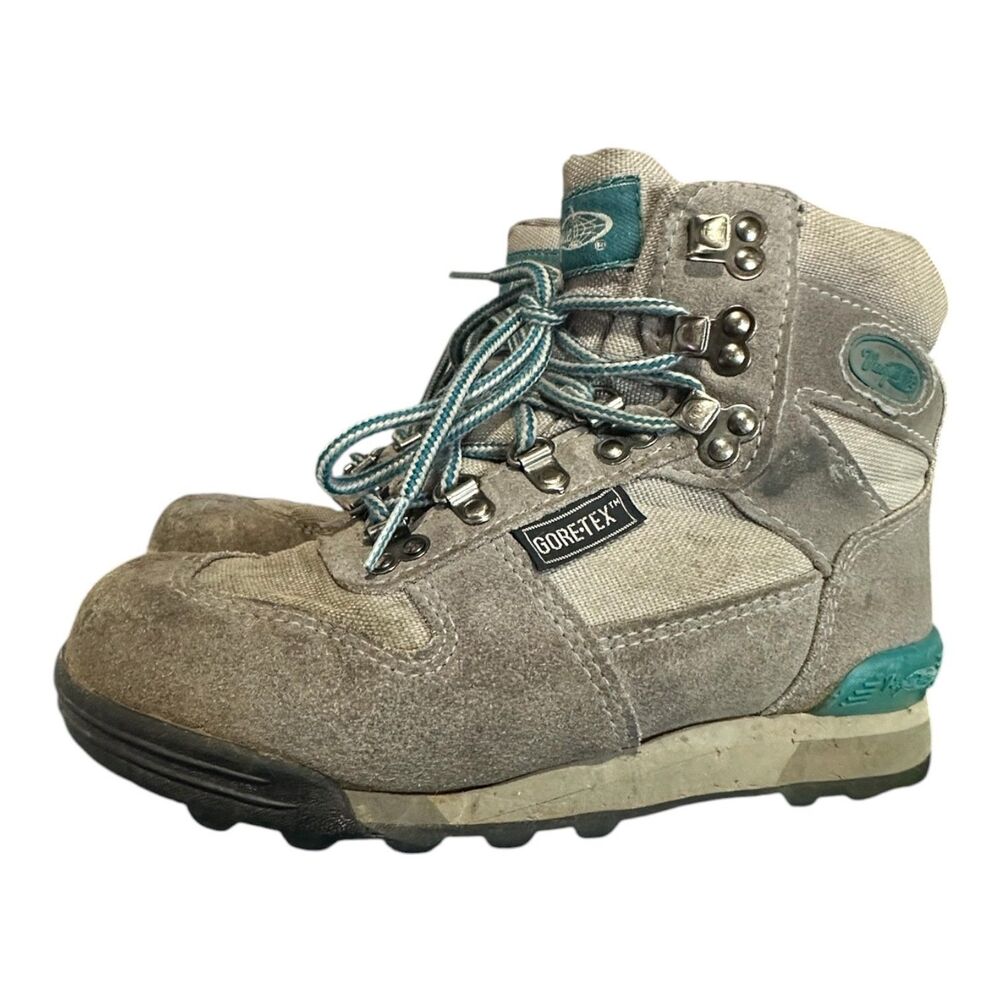 Vasque 7567 Gore-Tex Hiking Boots Lace Up Gray Teal Suede Womens Size 7 Outdoor